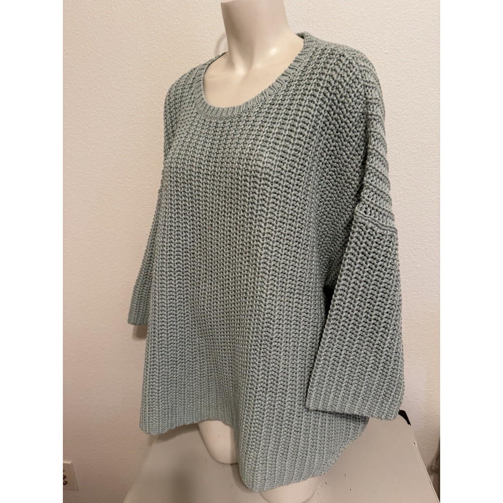 Eileen Fisher Green Chunky Knit Organic Dolman Oversized  Sweater Size 2X - Picture 3 of 9